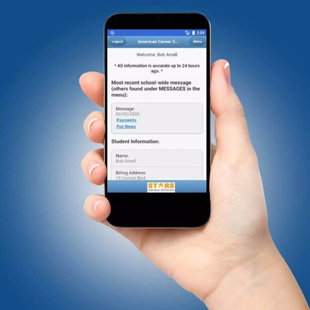 STARS solutions mobile view